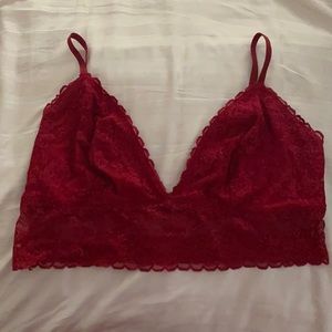 Red lace bralette